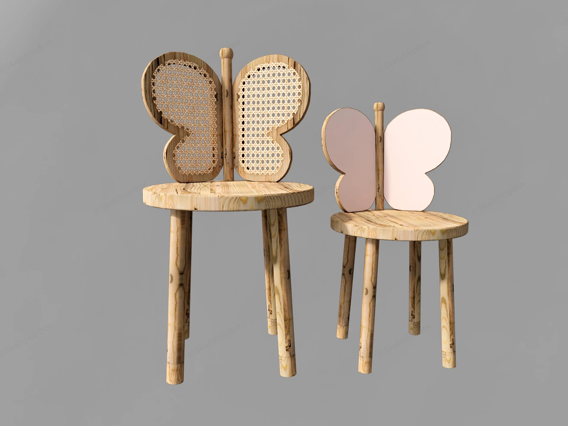 Kids Butterfly Chairs sketchup model preview - SketchupBox