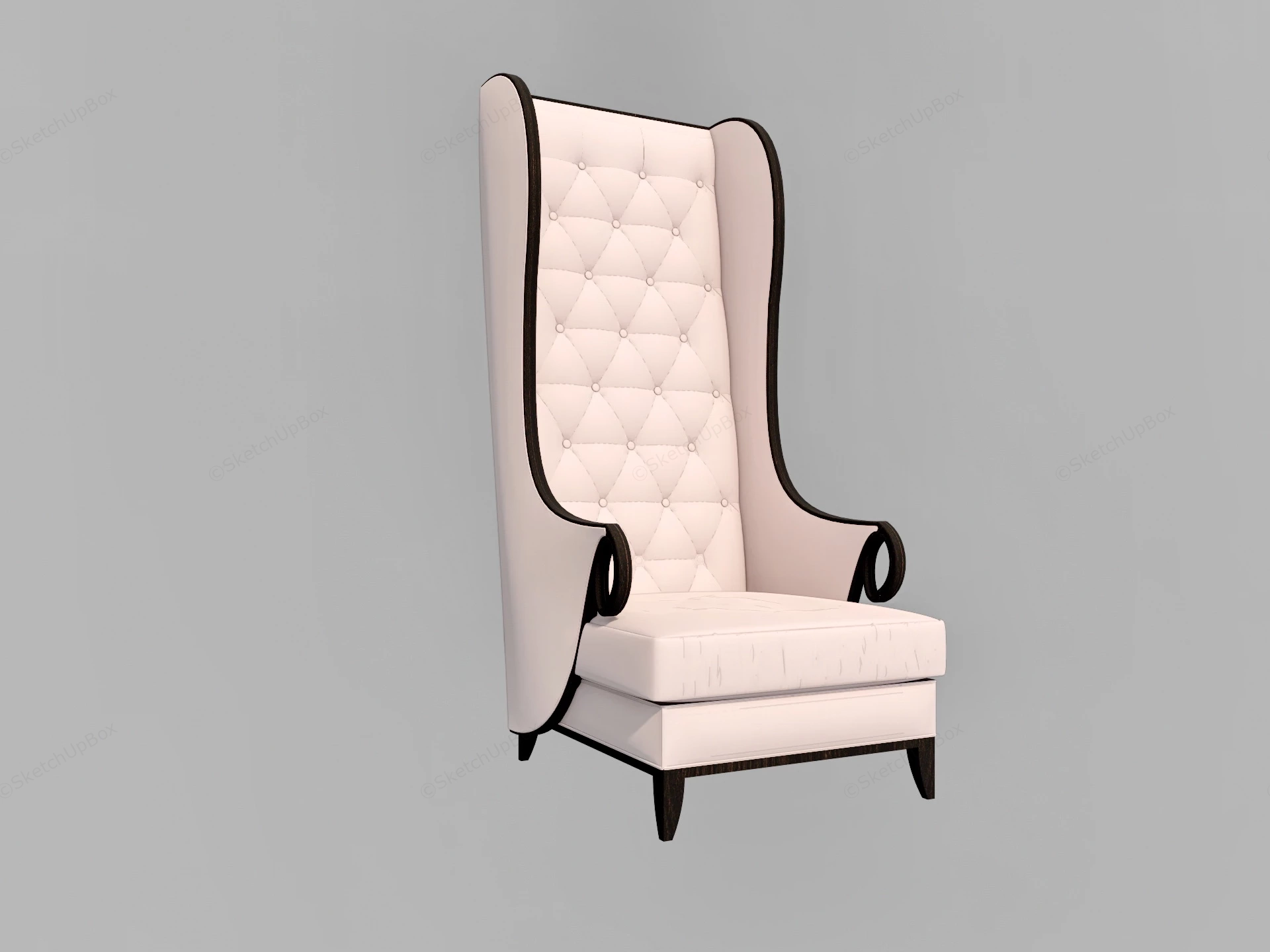High Back Wing Chair sketchup model preview - SketchupBox