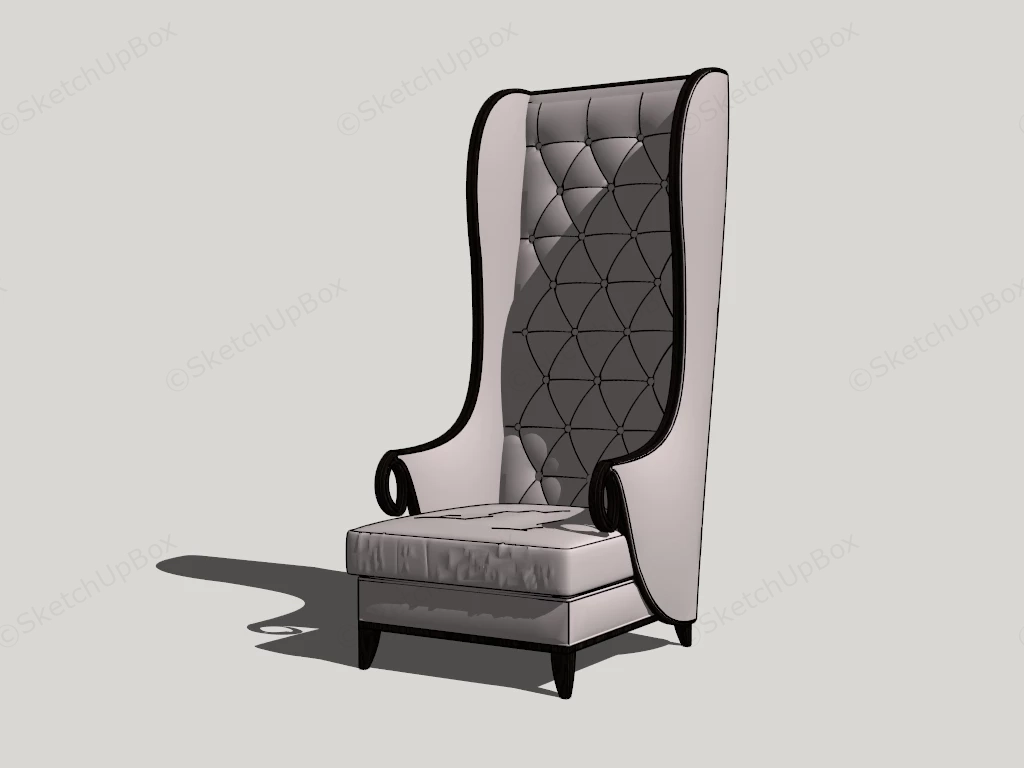 High Back Wing Chair sketchup model preview - SketchupBox