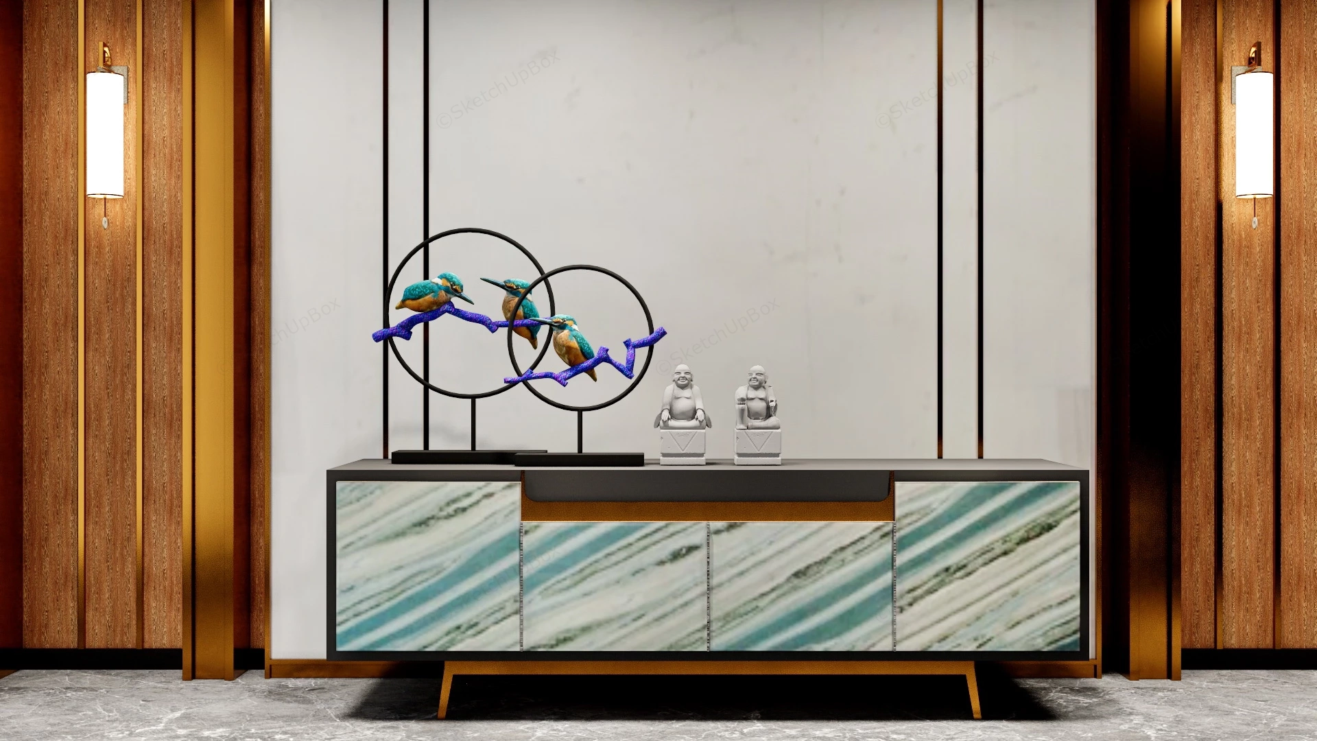 Living Room Accent Cabinet sketchup model preview - SketchupBox