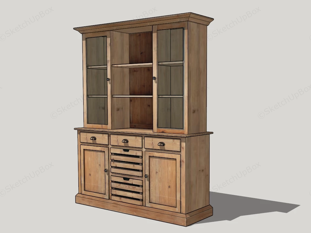 Rustic Wood Cupboard sketchup model preview - SketchupBox