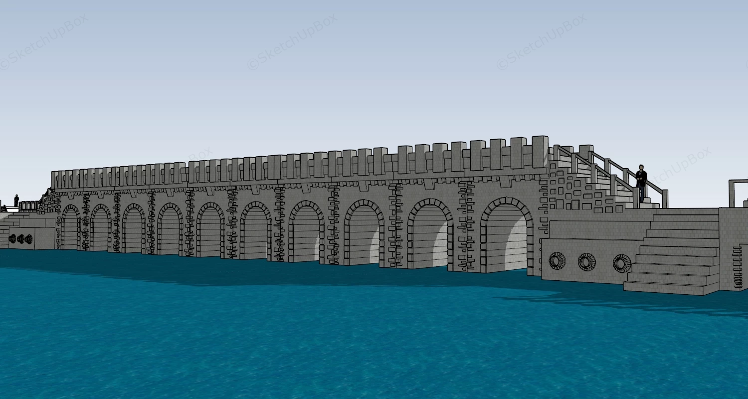 Stone Footbridge sketchup model preview - SketchupBox