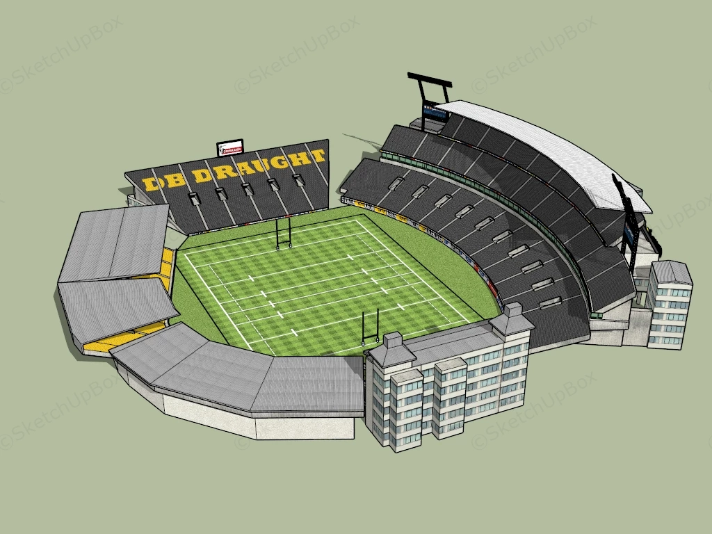 American Football Stadium sketchup model preview - SketchupBox