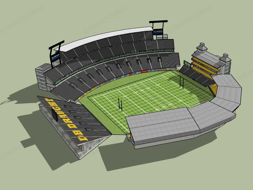 American Football Stadium sketchup model preview - SketchupBox