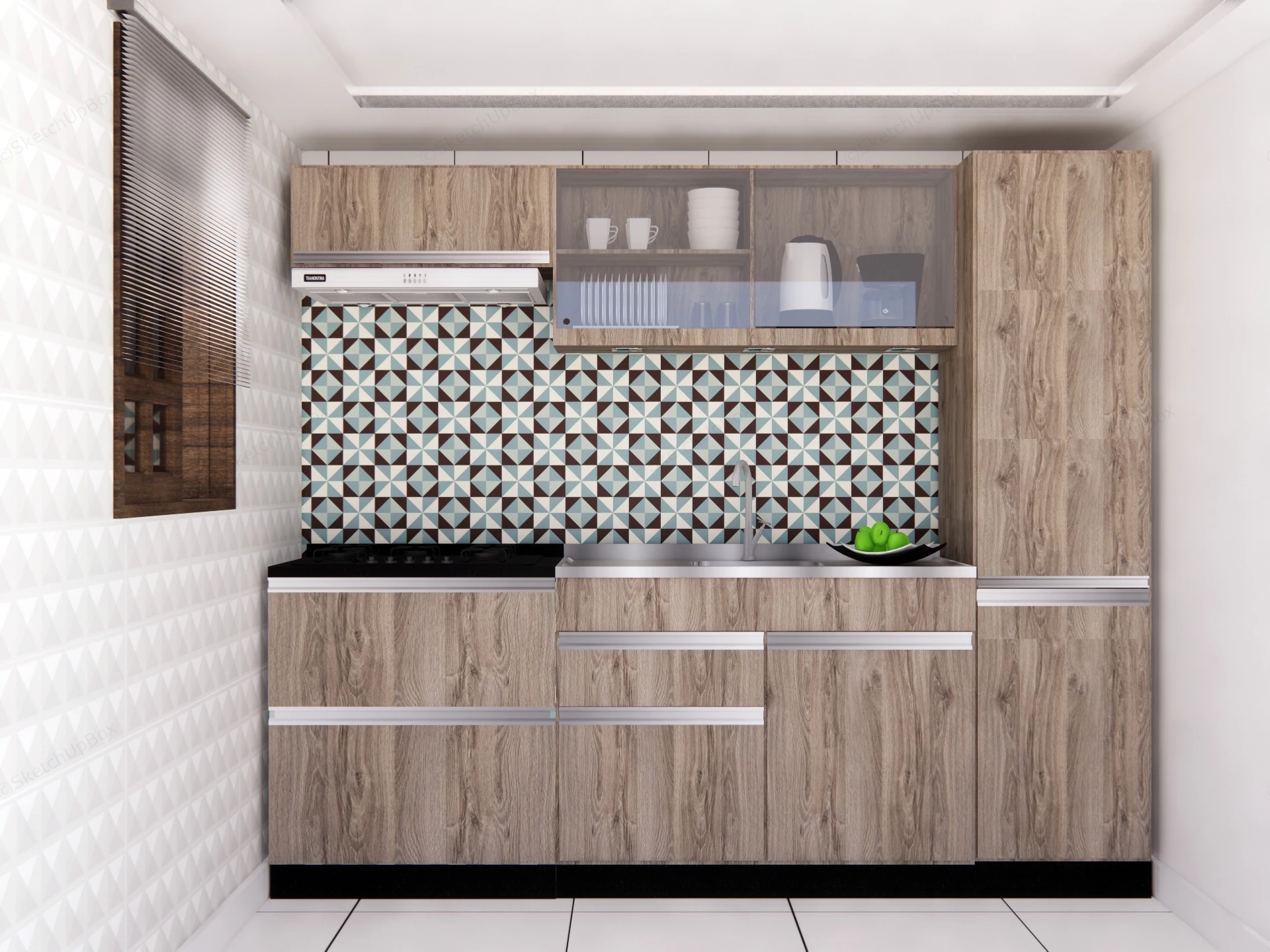 Simple Small Kitchen sketchup model preview - SketchupBox