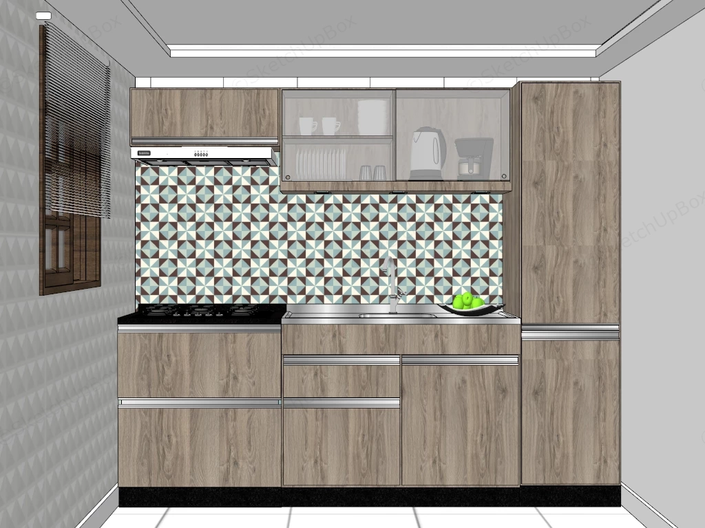 Simple Small Kitchen sketchup model preview - SketchupBox