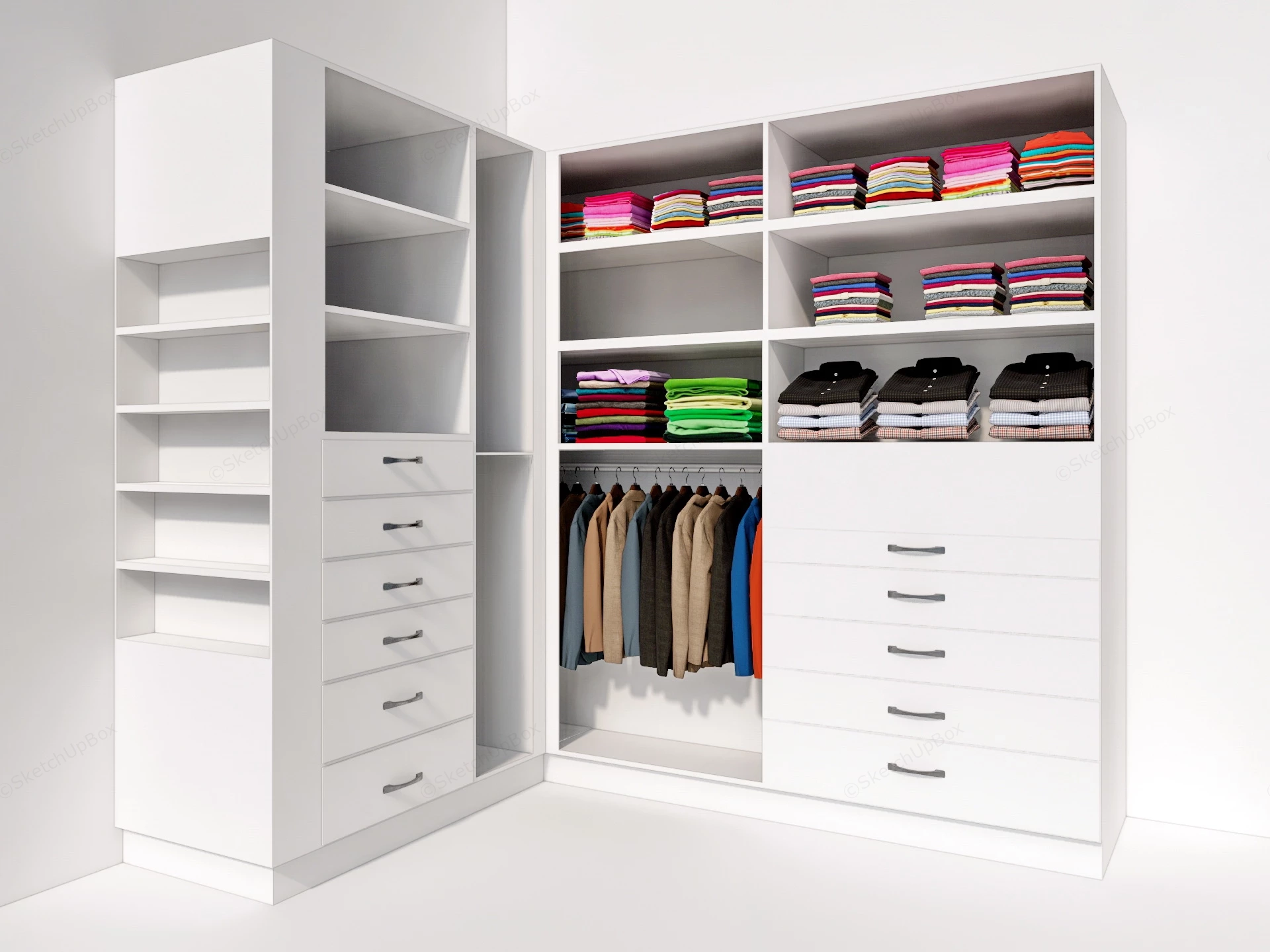 Corner Wardrobe Closet sketchup model preview - SketchupBox
