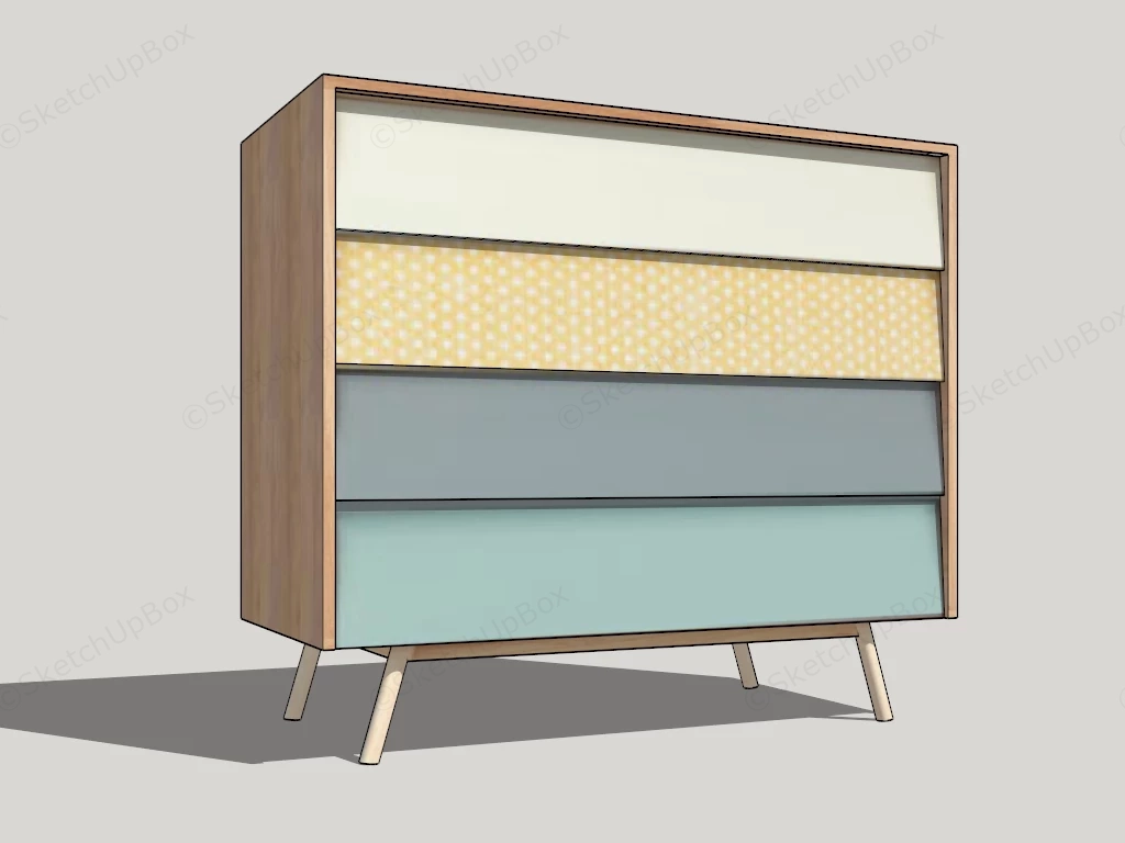 Kids Room Dresser sketchup model preview - SketchupBox