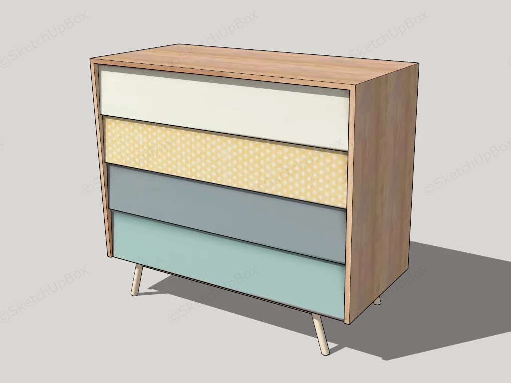 Kids Room Dresser sketchup model preview - SketchupBox