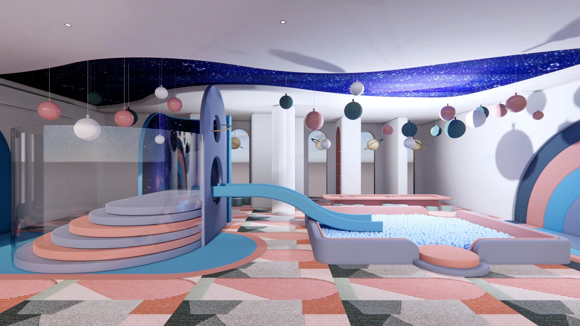 Indoor Playground Ball Pit sketchup model preview - SketchupBox