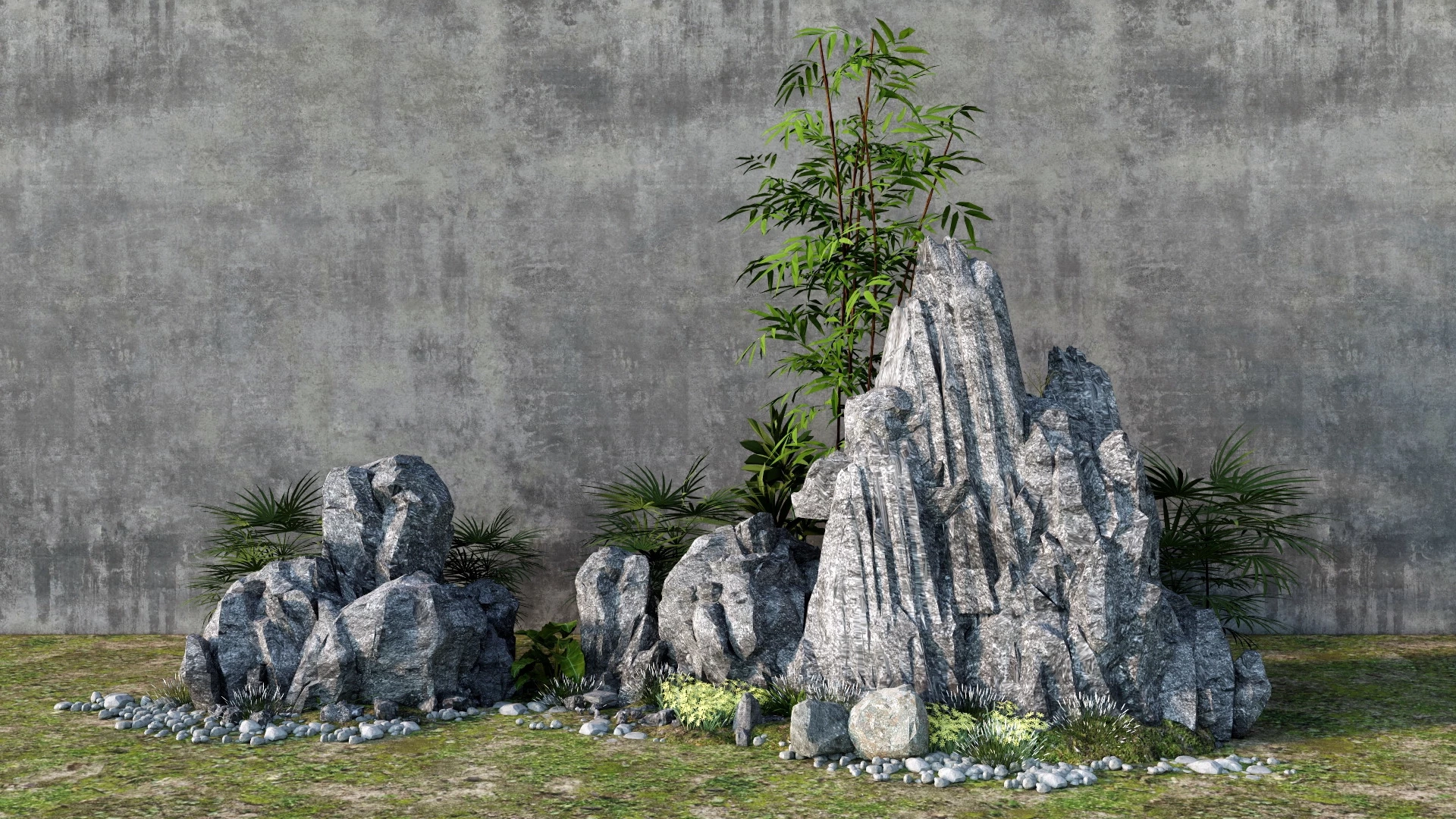 Small Rock Garden sketchup model preview - SketchupBox