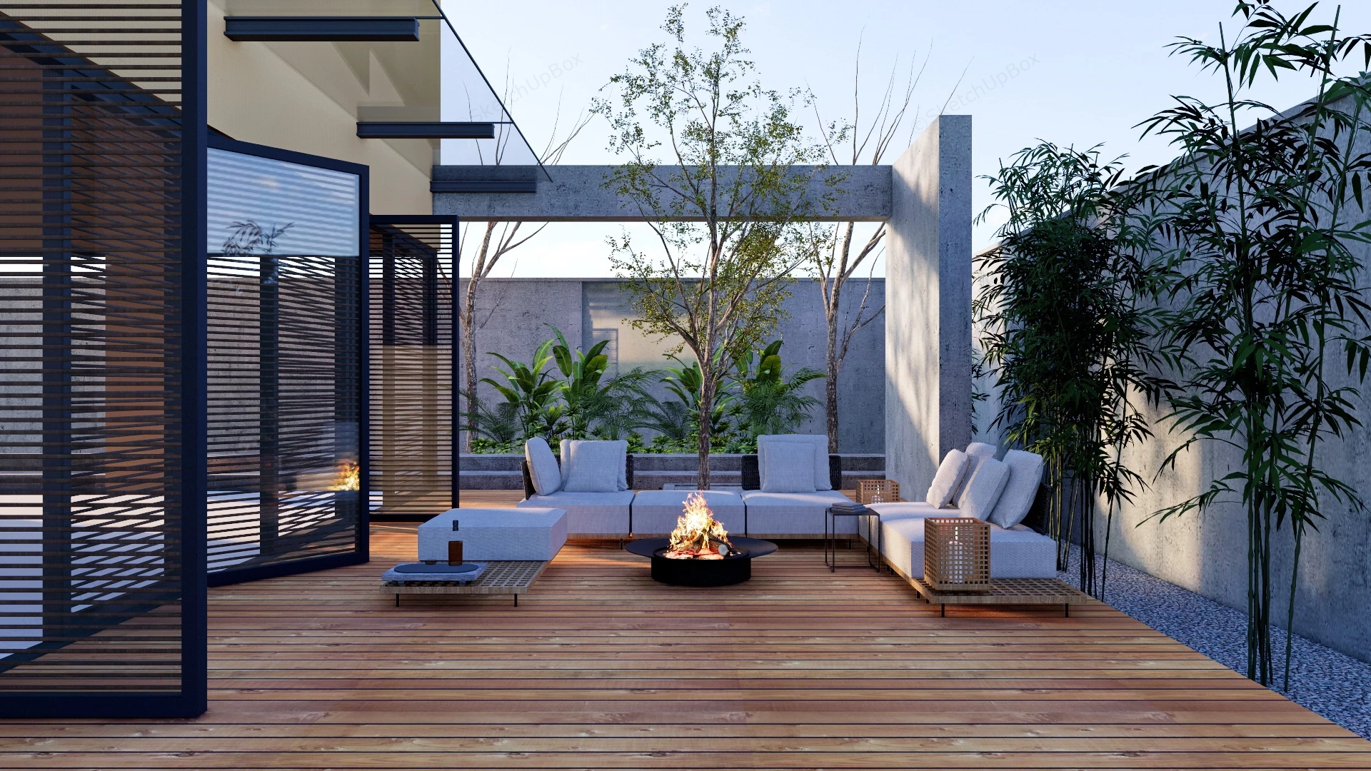 Outdoor Backyard Patio Idea sketchup model preview - SketchupBox