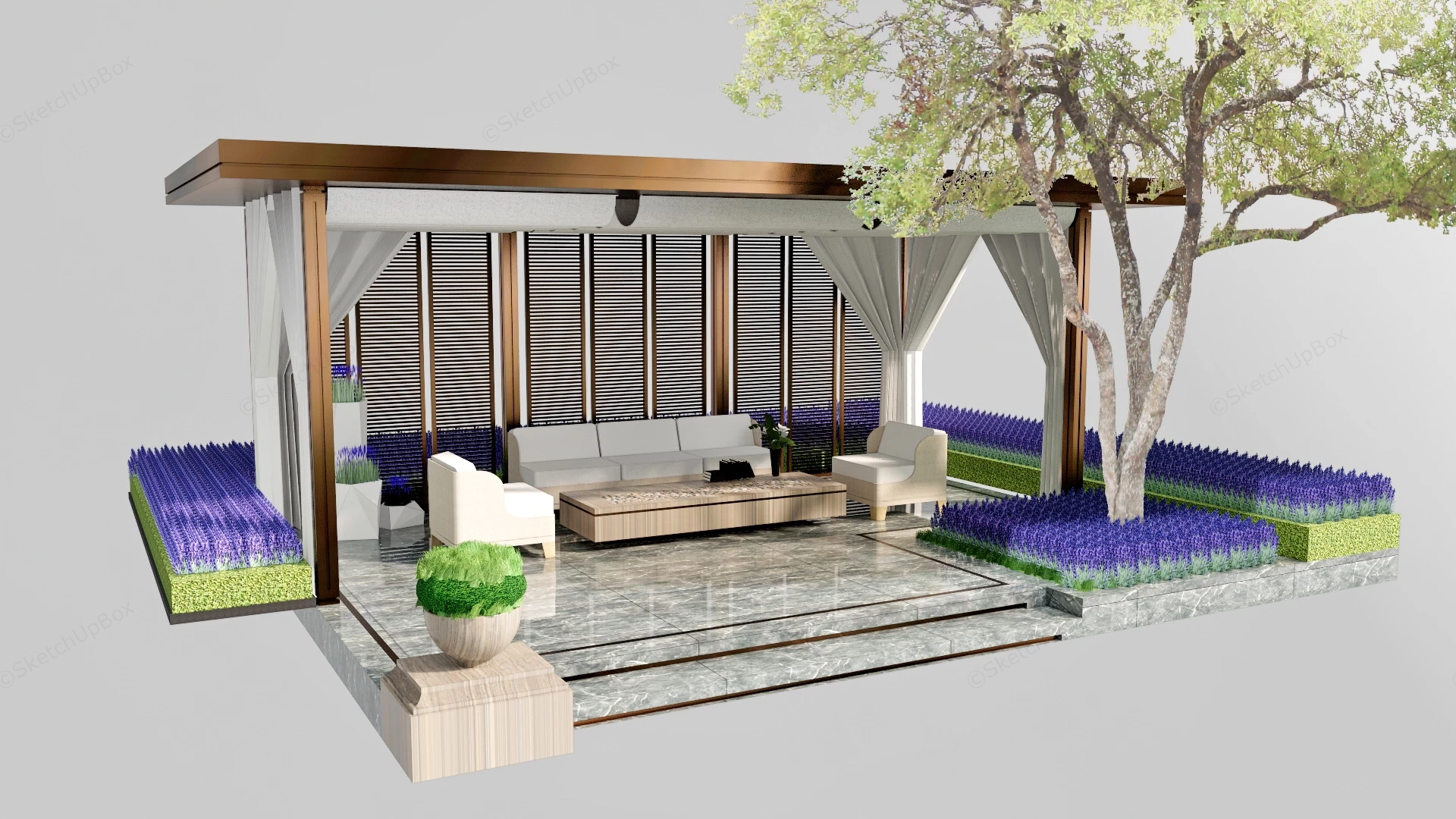 Beautiful Backyard Pavilion Design sketchup model preview - SketchupBox