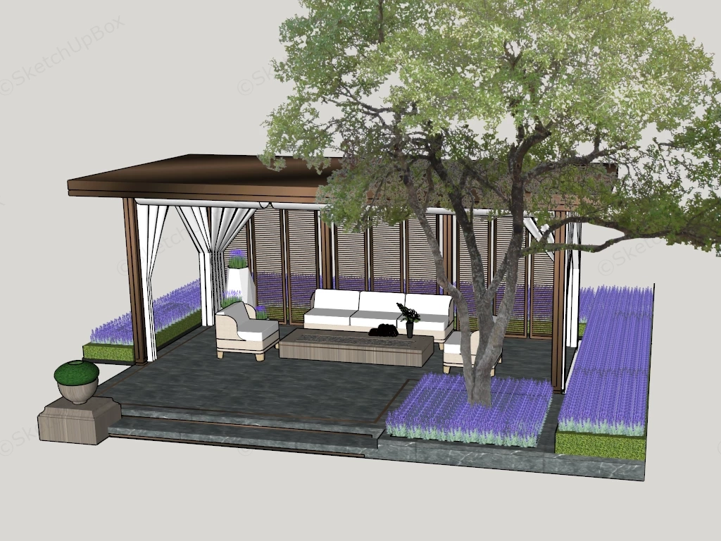 Beautiful Backyard Pavilion Design sketchup model preview - SketchupBox