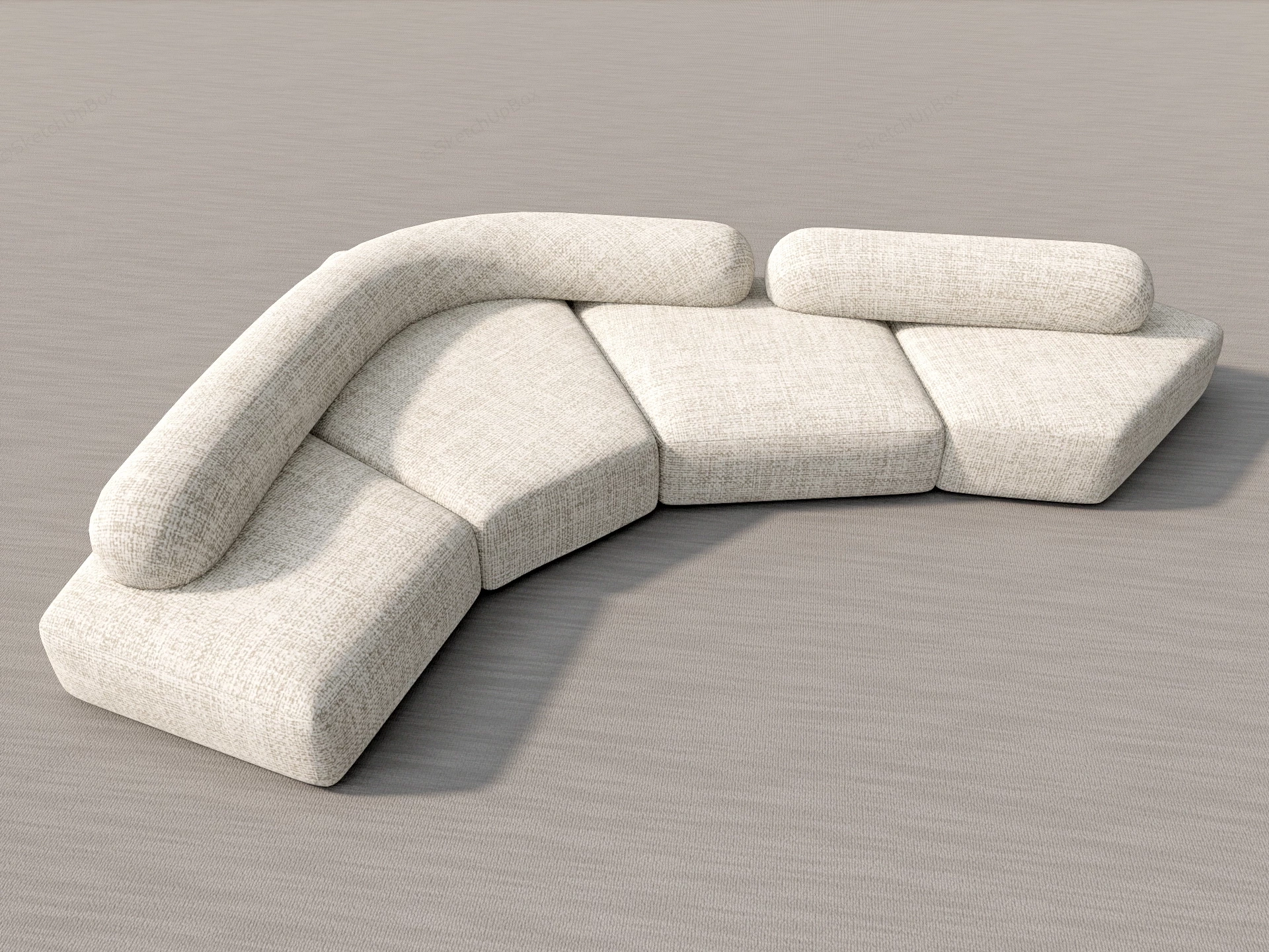 Curved Sectional Sofa sketchup model preview - SketchupBox