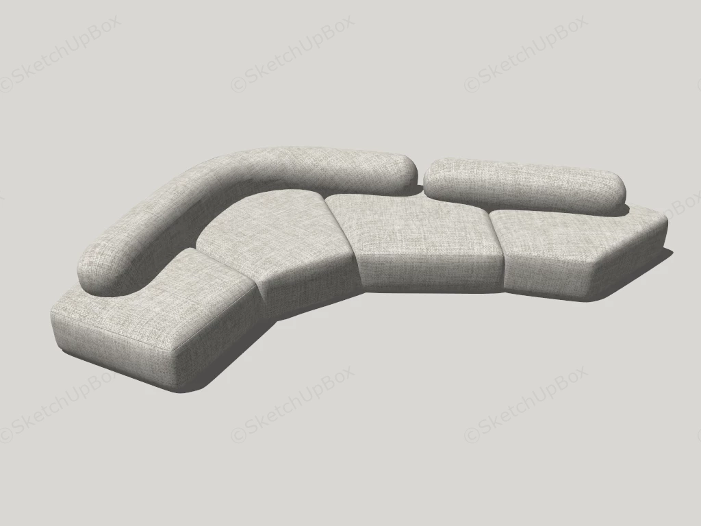 Curved Sectional Sofa sketchup model preview - SketchupBox
