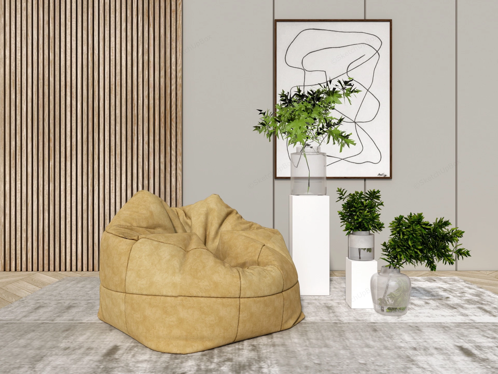 Comfy Bean Bag sketchup model preview - SketchupBox