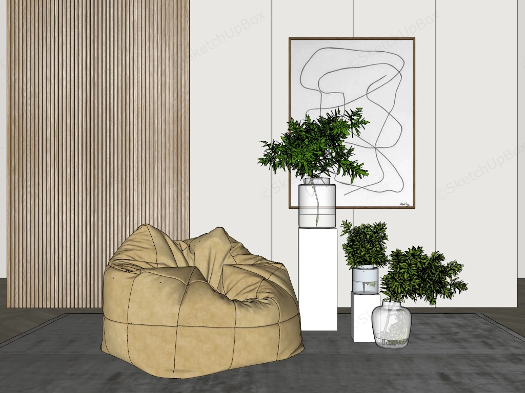 Comfy Bean Bag sketchup model preview - SketchupBox