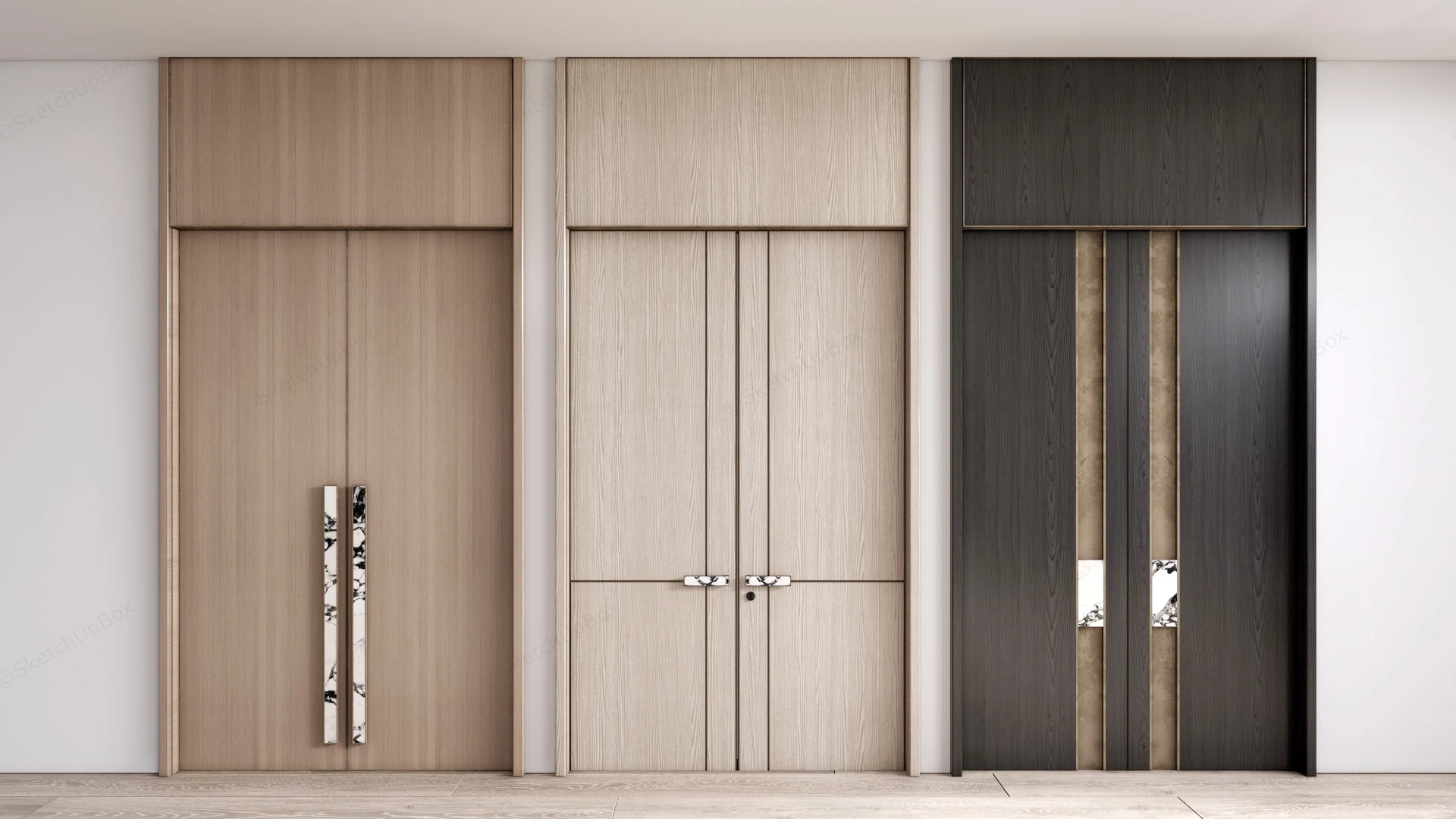 Modern Wooden Office Doors sketchup model preview - SketchupBox