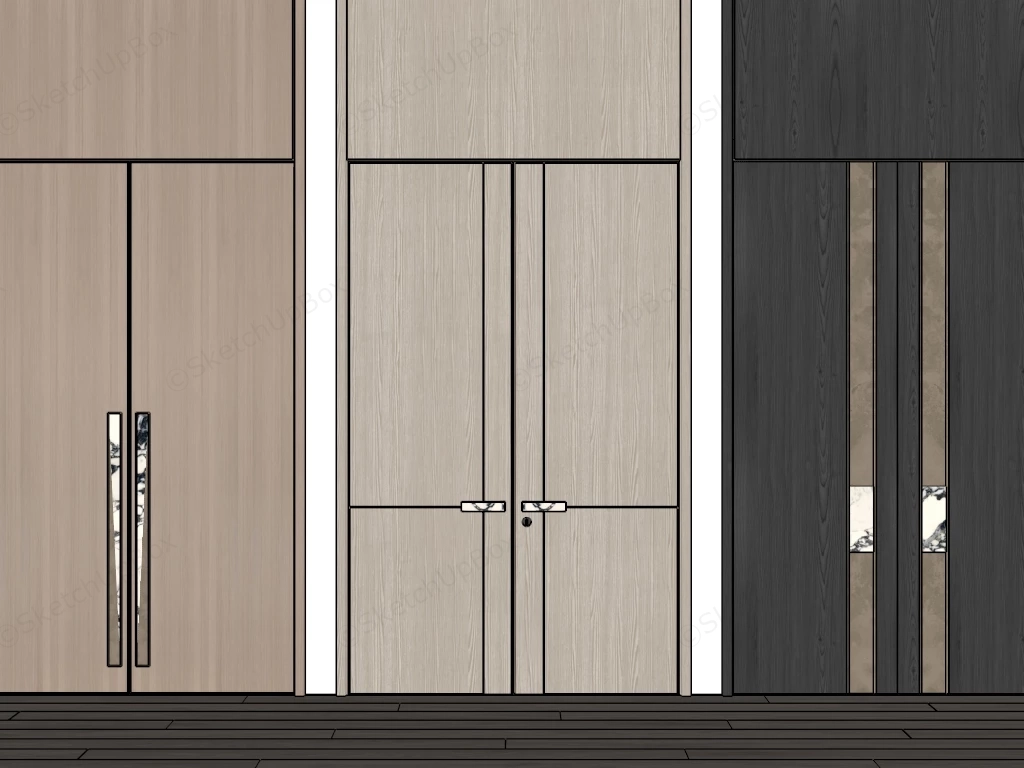 Modern Wooden Office Doors sketchup model preview - SketchupBox