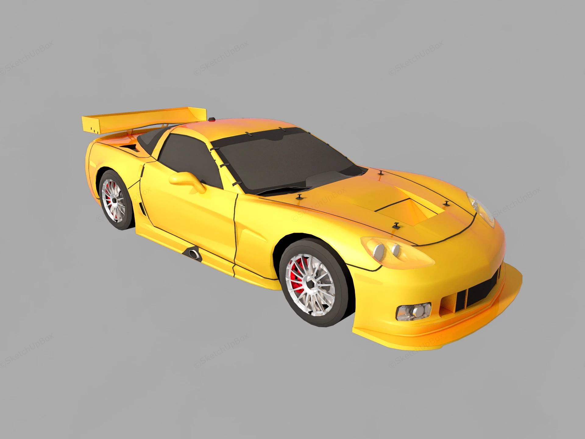 Chevrolet Corvette C6.R sketchup model preview - SketchupBox