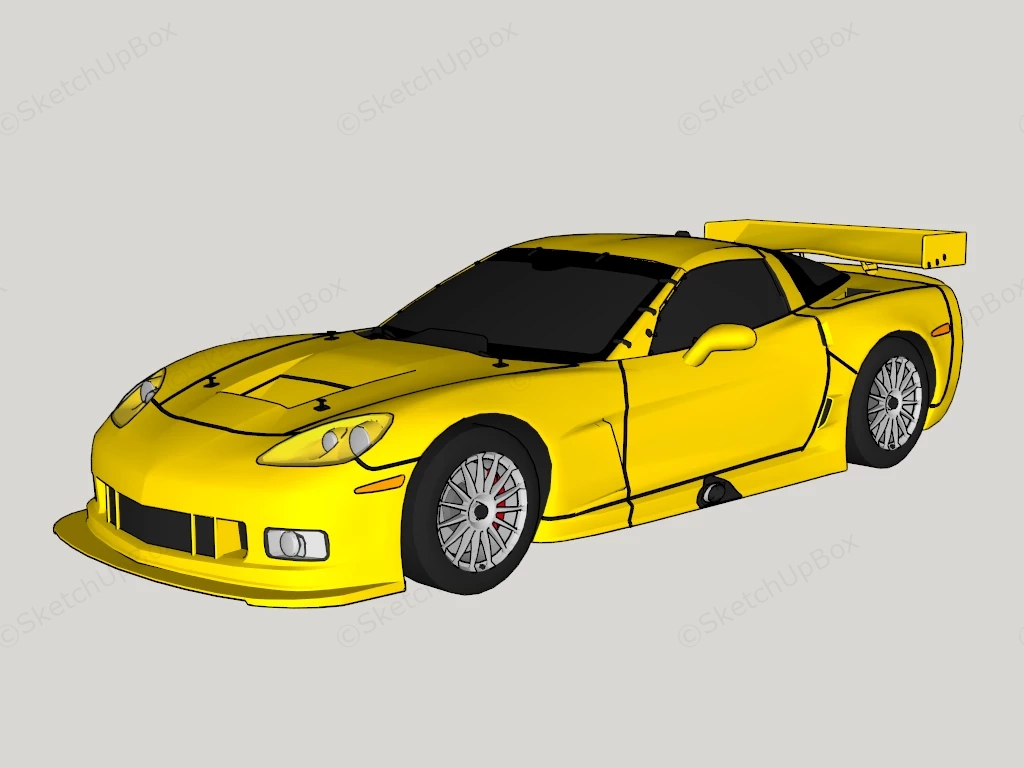 Chevrolet Corvette C6.R sketchup model preview - SketchupBox