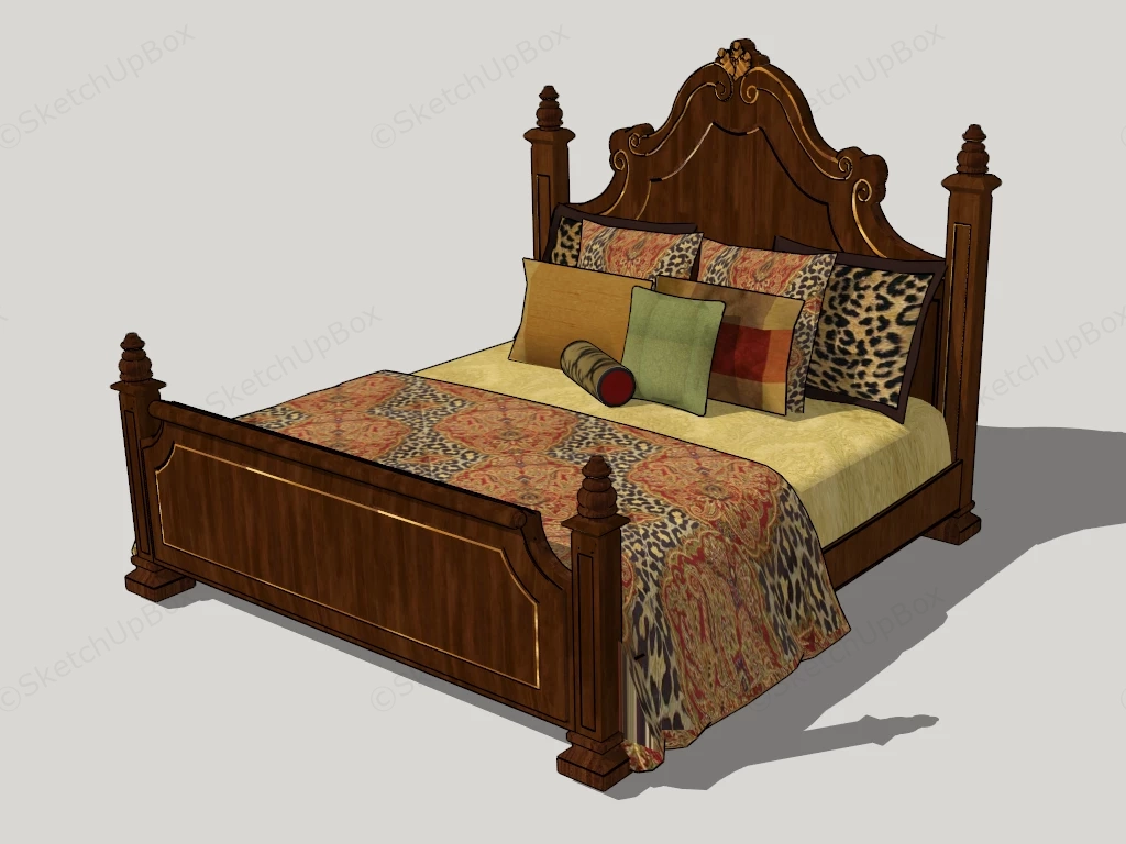 Antique Victorian Bed sketchup model preview - SketchupBox