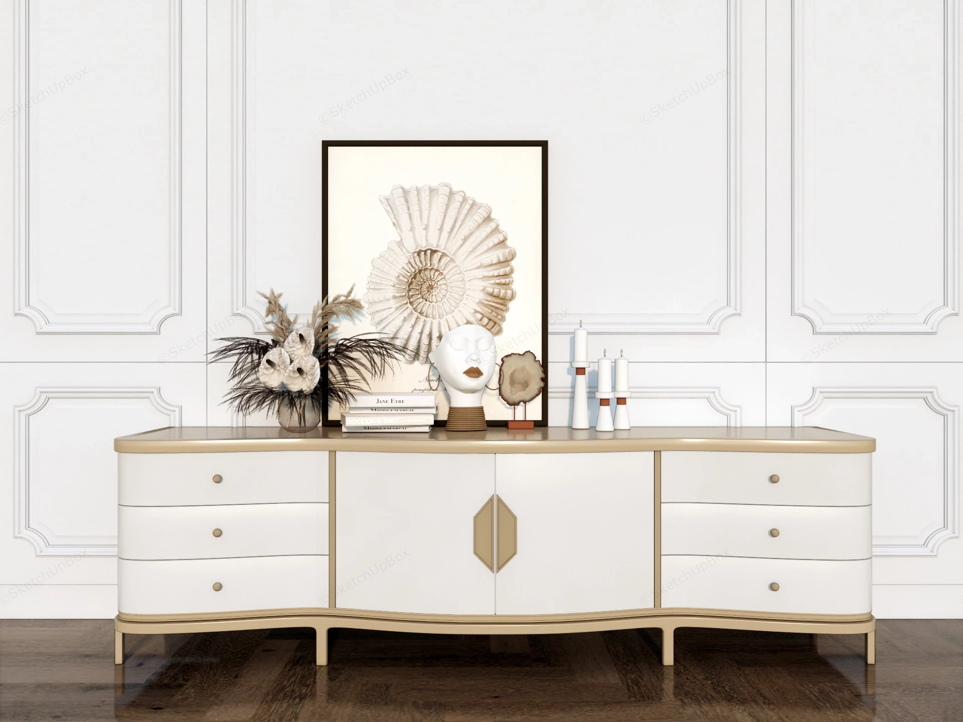 Modern Accent Storage Cabinet sketchup model preview - SketchupBox