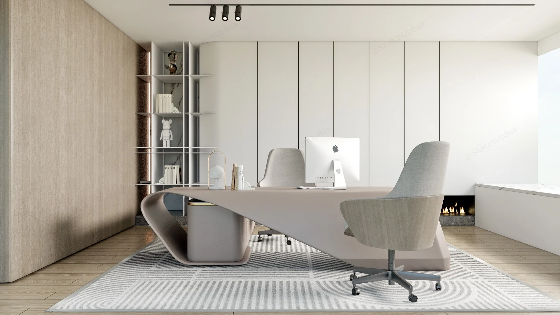 Modern Luxury Home Office sketchup model preview - SketchupBox