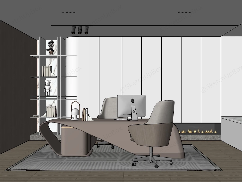 Modern Luxury Home Office sketchup model preview - SketchupBox