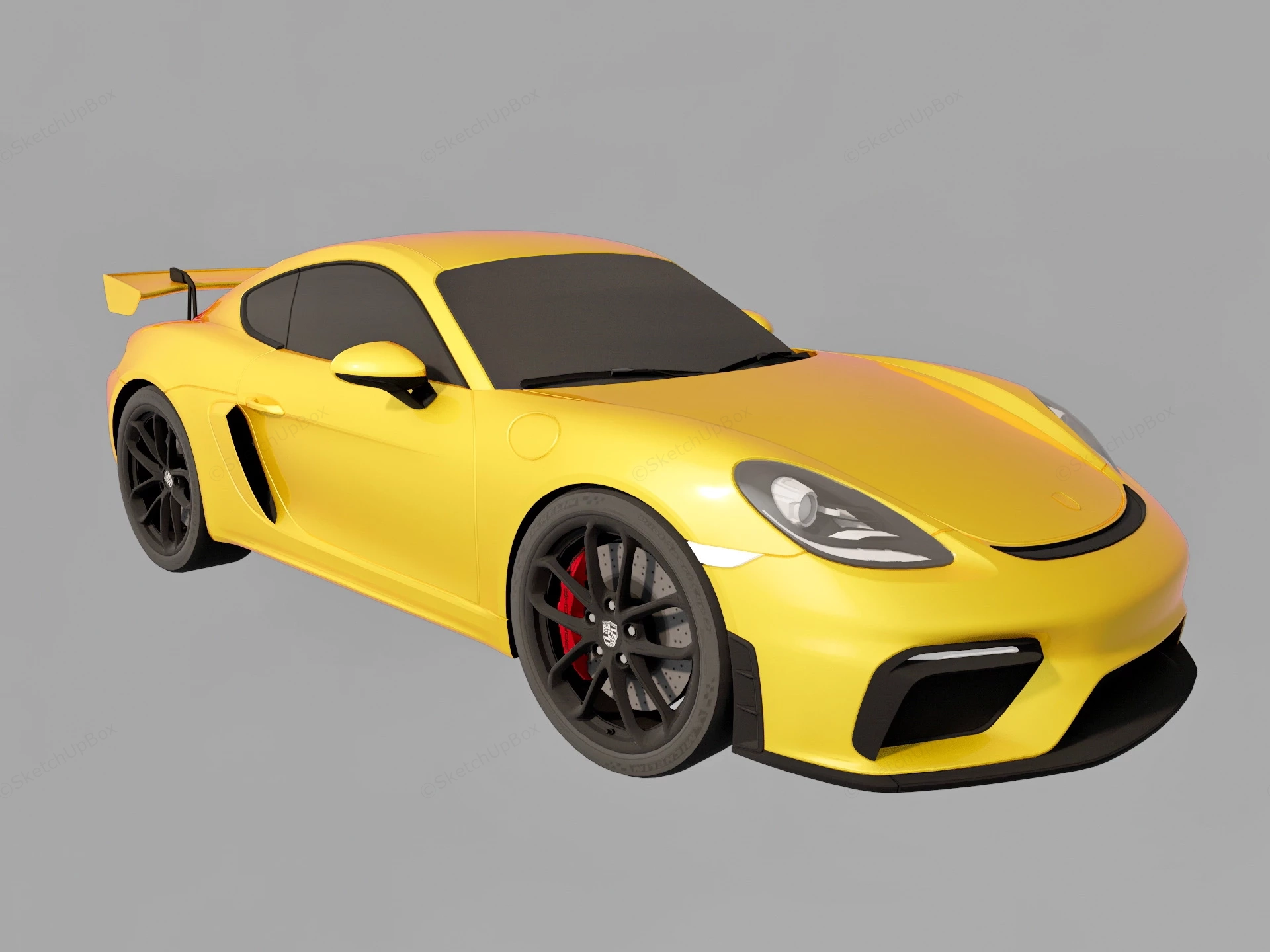 Porsche 718 Cayman sketchup model preview - SketchupBox