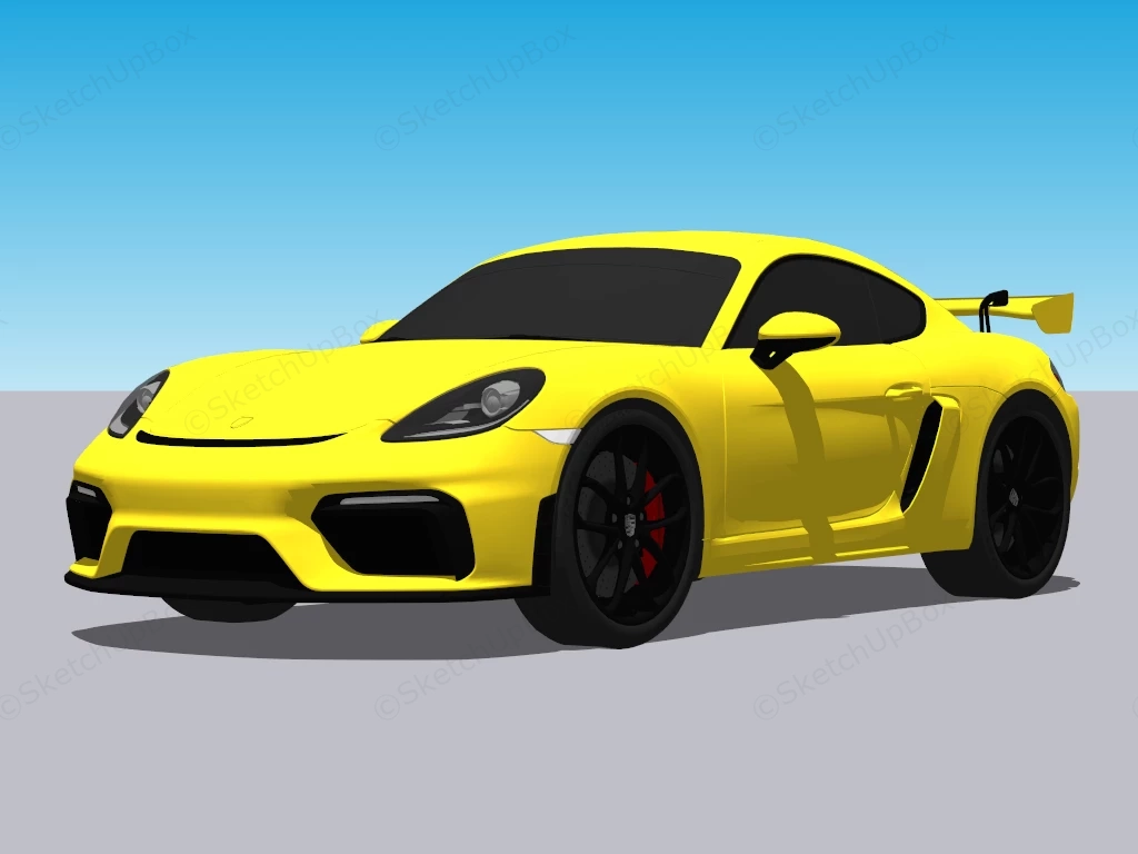 Porsche 718 Cayman sketchup model preview - SketchupBox