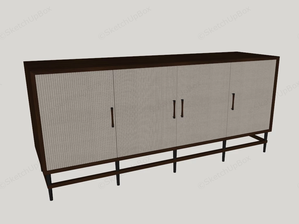 Wood Sideboard Cabinet sketchup model preview - SketchupBox