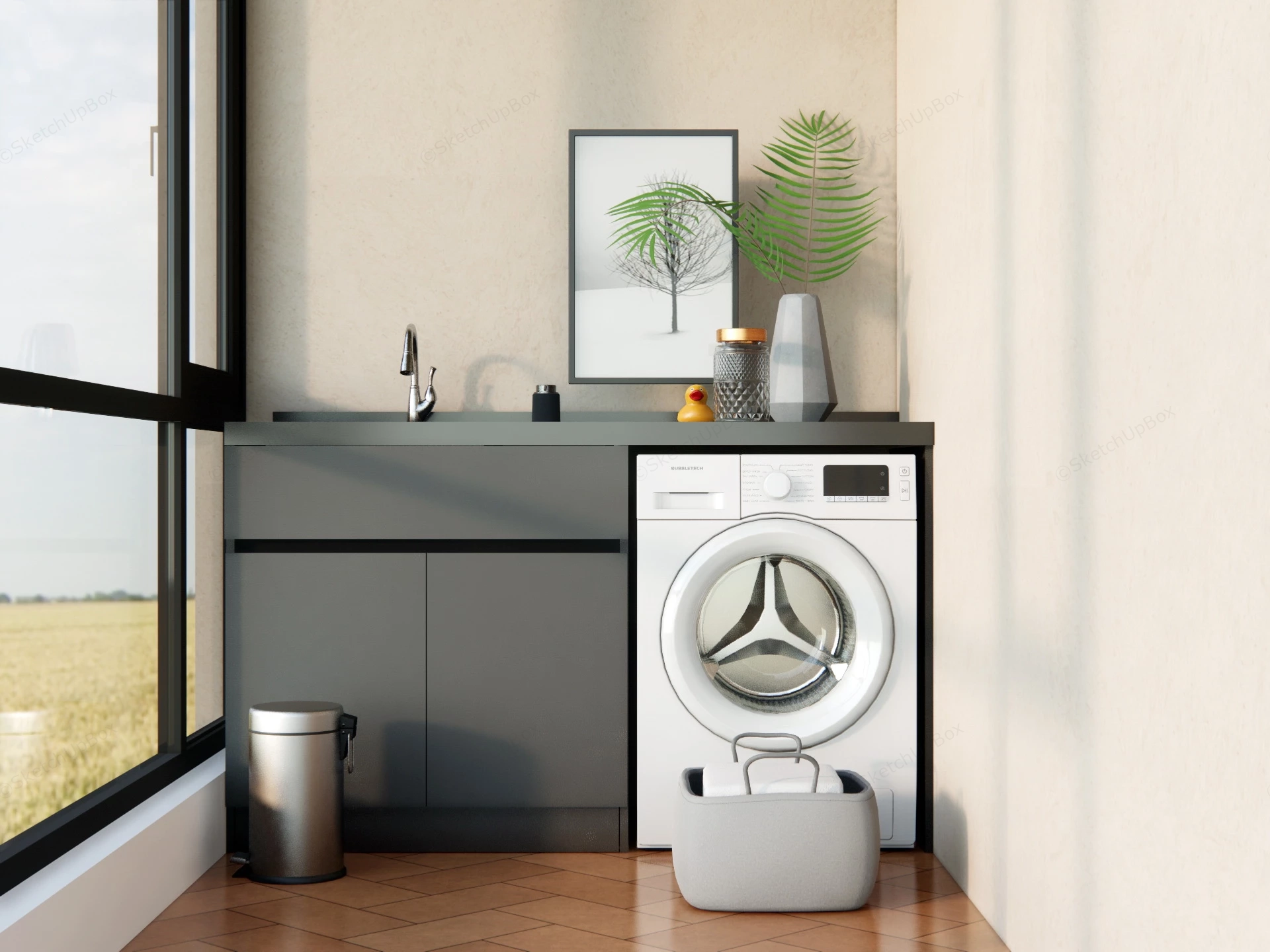 Balcony Laundry Idea sketchup model preview - SketchupBox