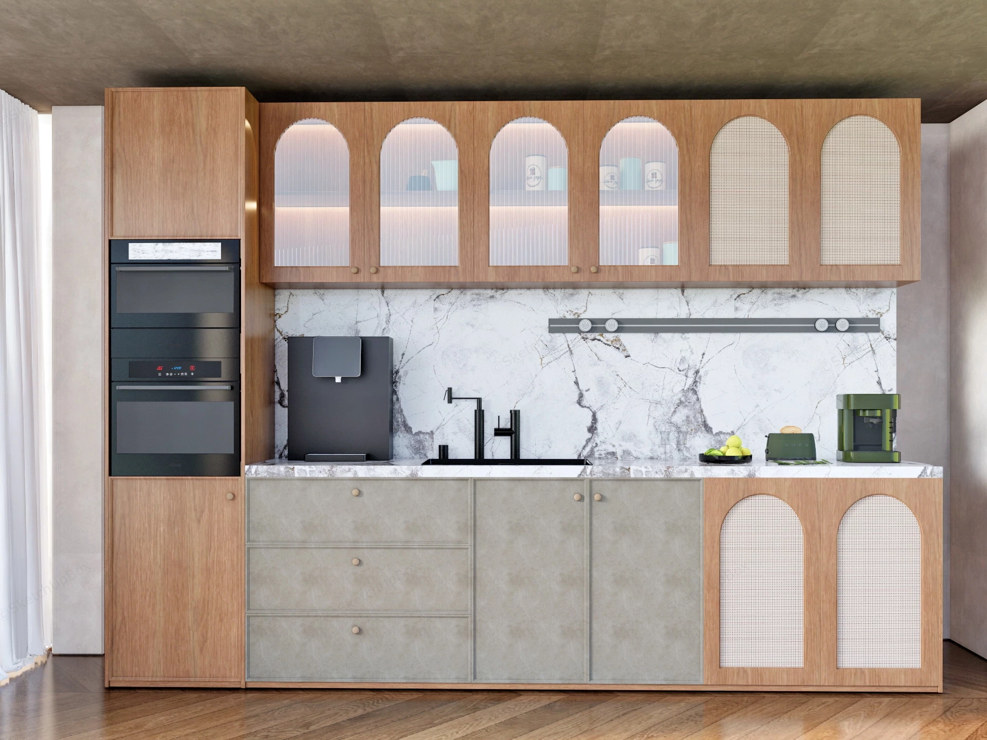 Scandinavian Kitchen Cabinets sketchup model preview - SketchupBox