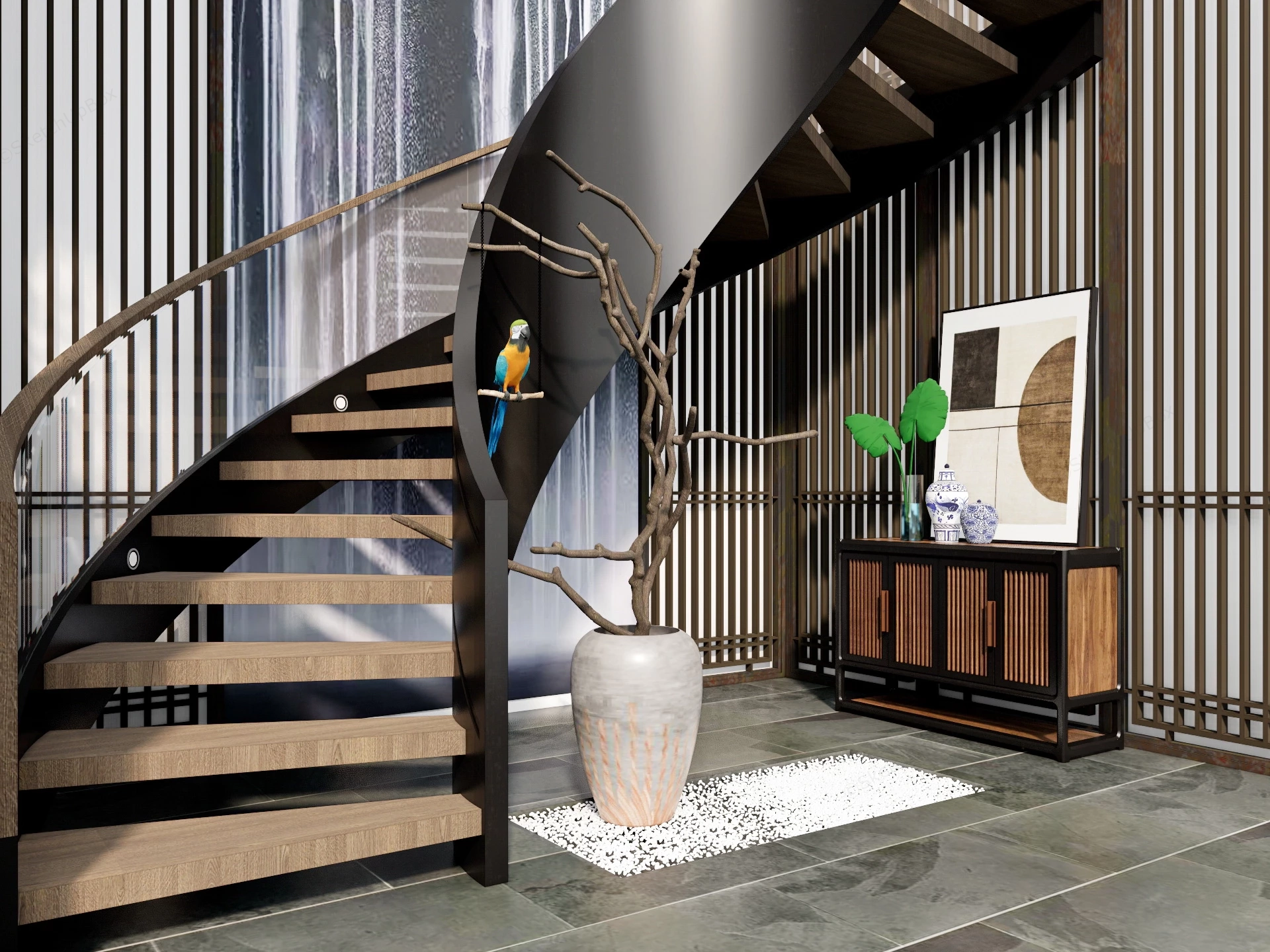 Under Stairs Console Table Ideas sketchup model preview - SketchupBox