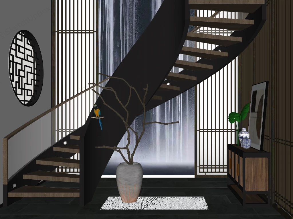 Under Stairs Console Table Ideas sketchup model preview - SketchupBox