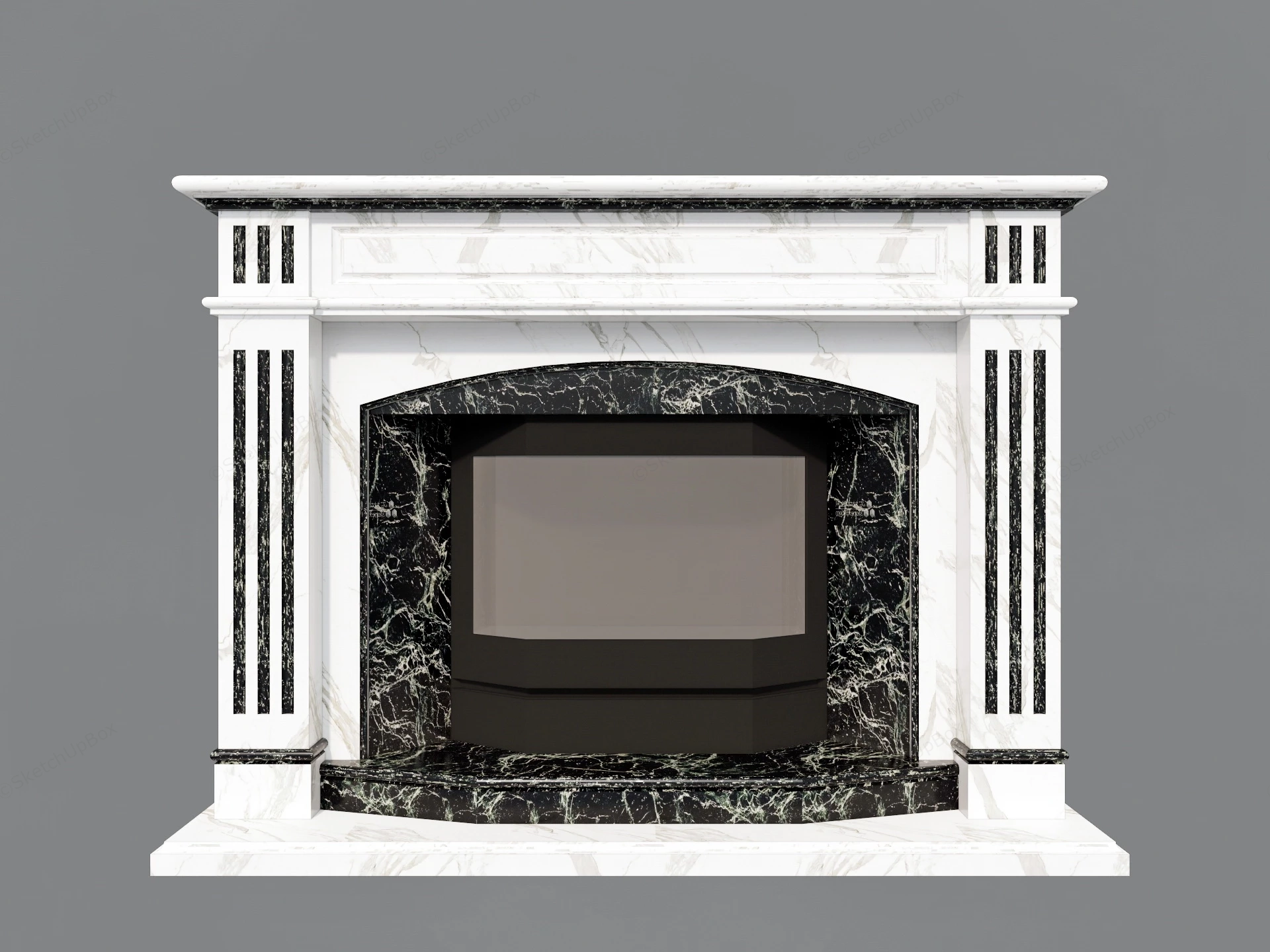 Black And White Marble Fireplace sketchup model preview - SketchupBox