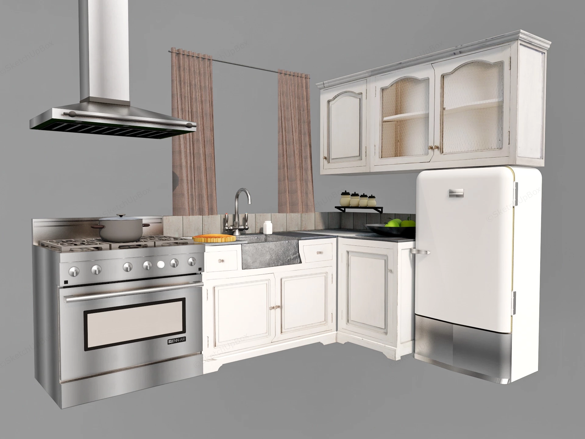 Small Kitchen Ideas sketchup model preview - SketchupBox