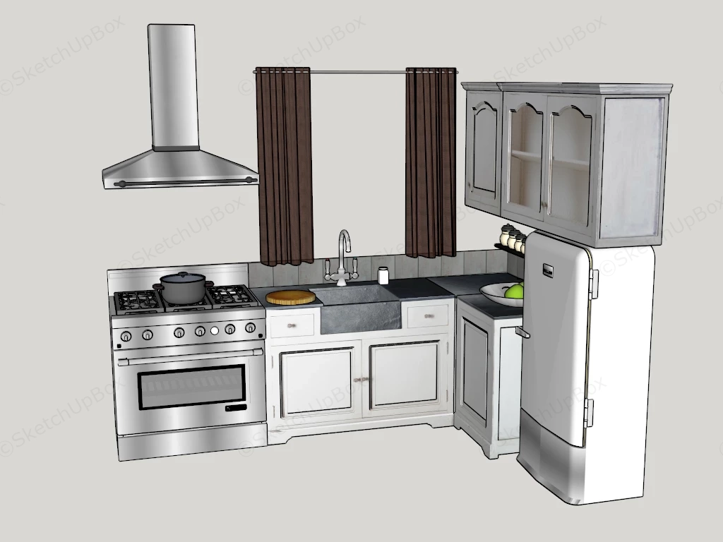Small Kitchen Ideas sketchup model preview - SketchupBox