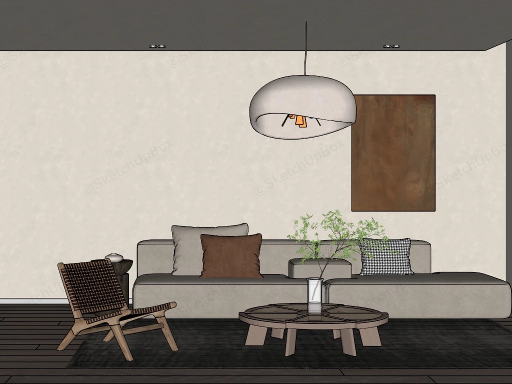 Minimal Living Room Idea sketchup model preview - SketchupBox