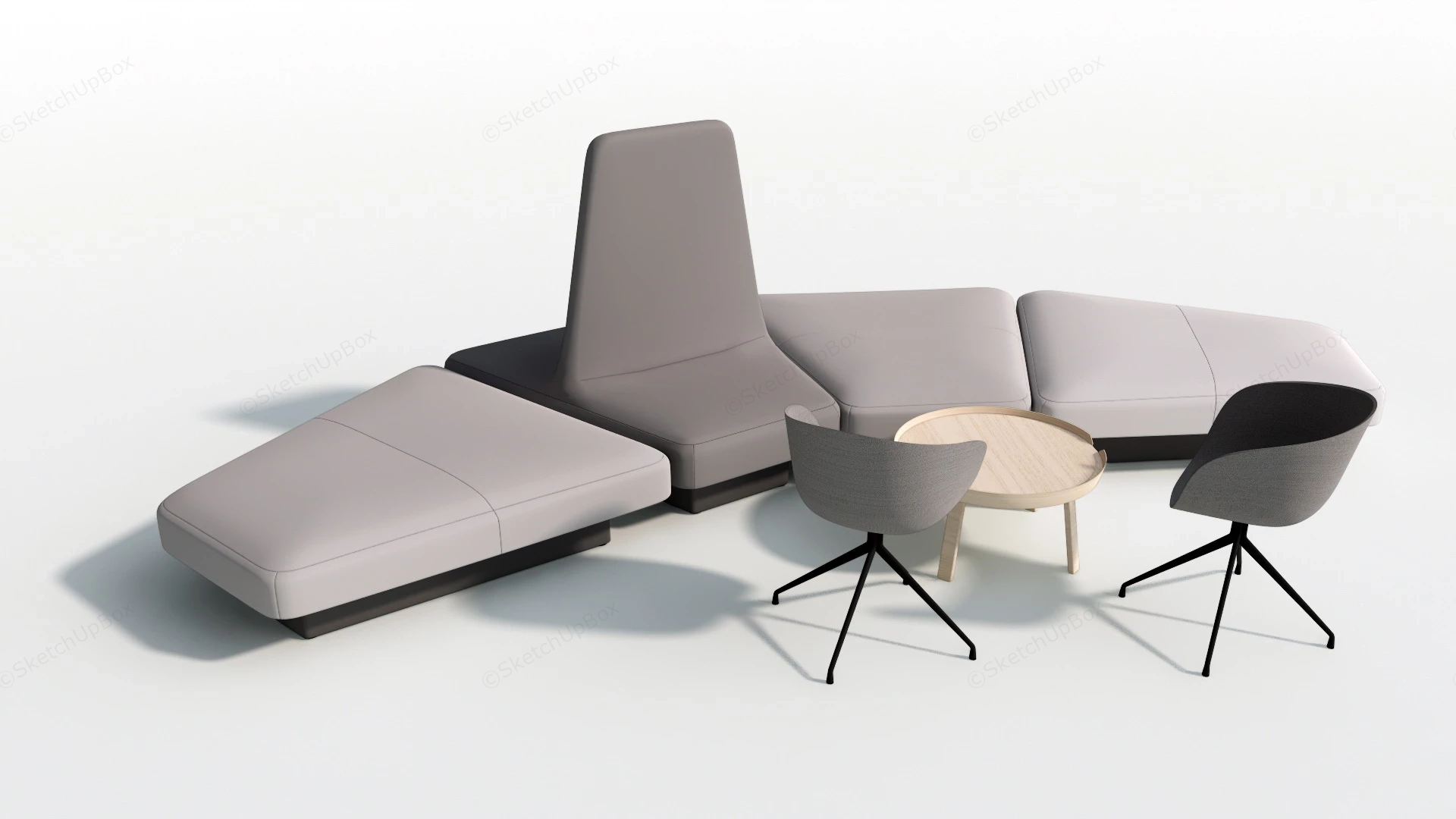 Office Furniture Lounge Seating sketchup model preview - SketchupBox