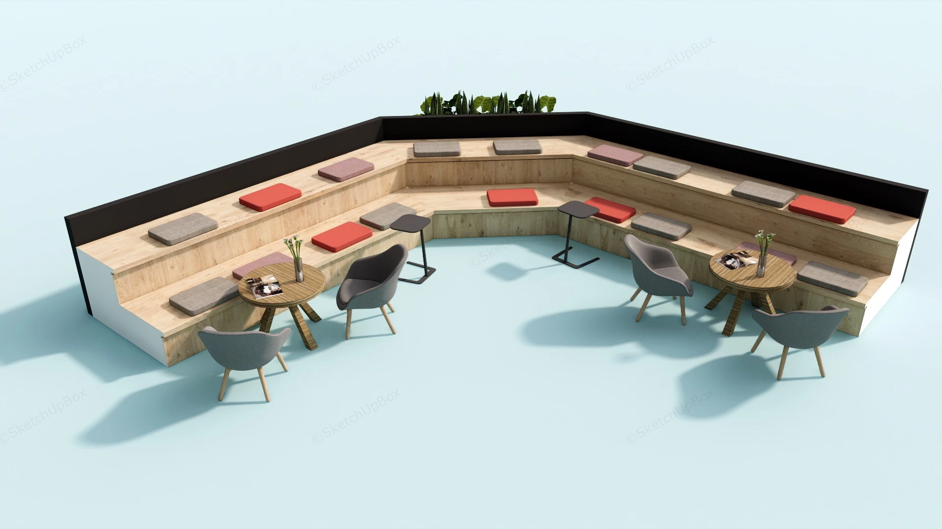 Commercial Lounge Seating sketchup model preview - SketchupBox