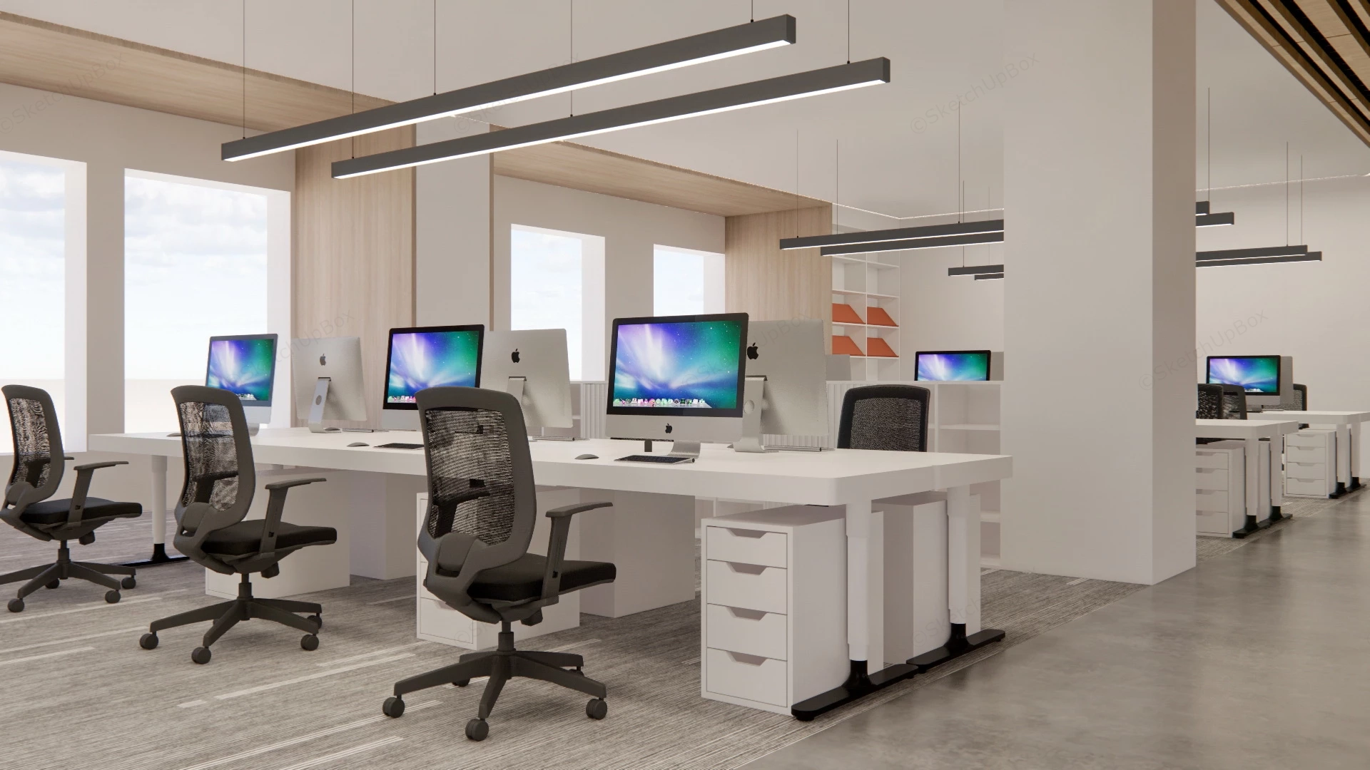 Modern Office Reception Design sketchup model preview - SketchupBox