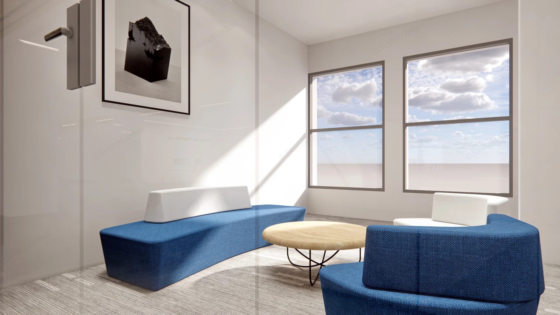 Modern Office Reception Design sketchup model preview - SketchupBox