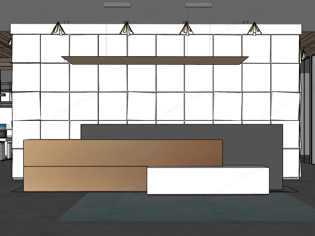 Modern Office Reception Design sketchup model preview - SketchupBox