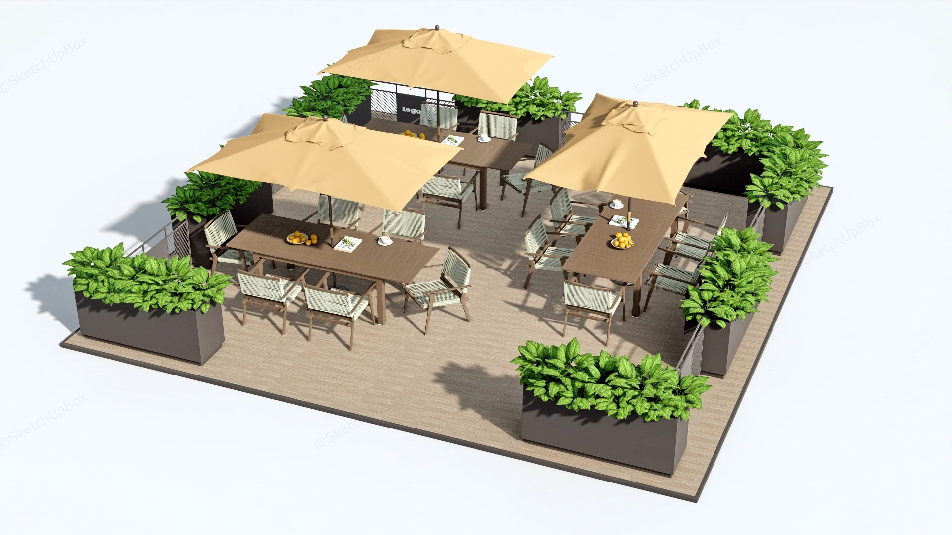 Patio Cafe Design sketchup model preview - SketchupBox