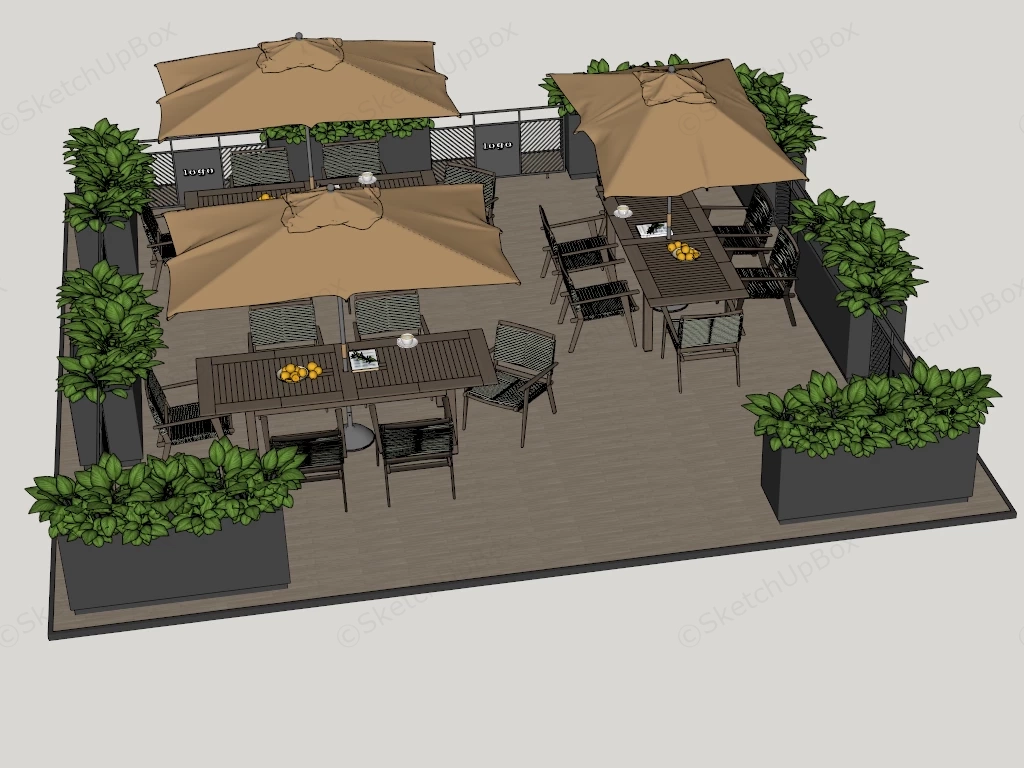 Patio Cafe Design sketchup model preview - SketchupBox