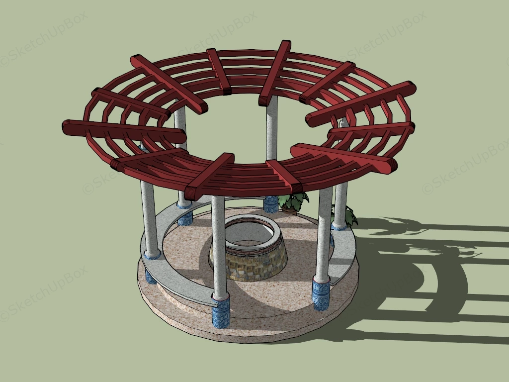 Circle Pergola Idea sketchup model preview - SketchupBox