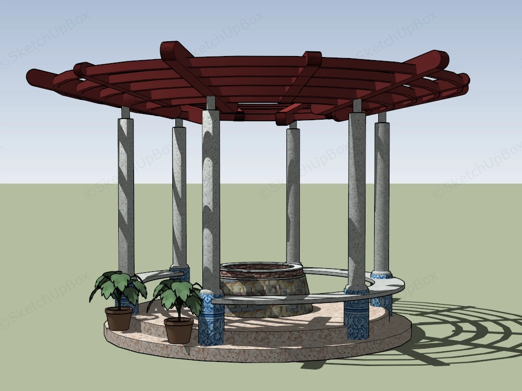 Circle Pergola Idea sketchup model preview - SketchupBox